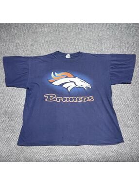 Vintage 90S Denver Broncos Football T-Shirt XL RARE True Fan Men’s Navy Blue